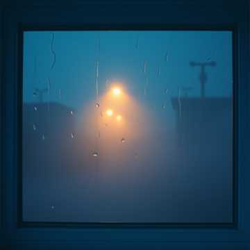 雨痕在窗上游走