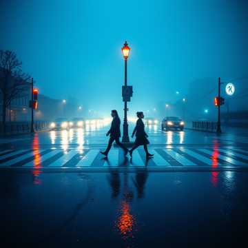 雨天的斑马线