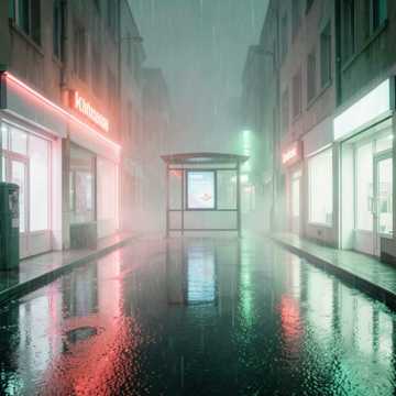 霓虹雨街