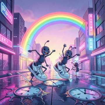 踩着闹钟的蚂蚁