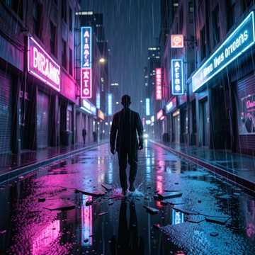 霓虹边缘的空影子
