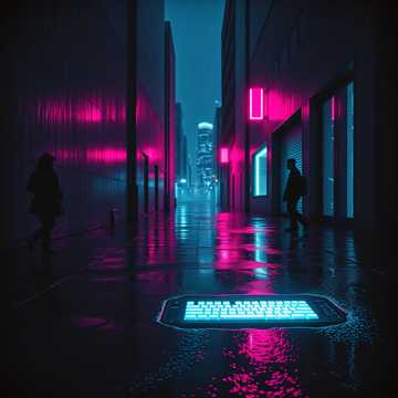 霓虹震落雨