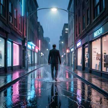 霓虹碎雨