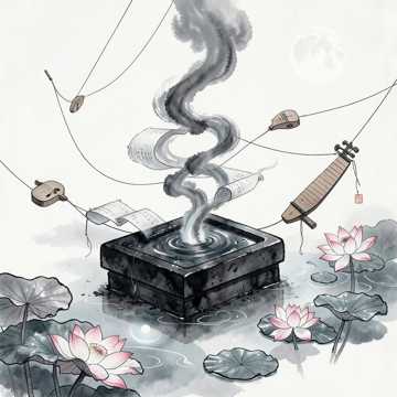 《墨入烟波》