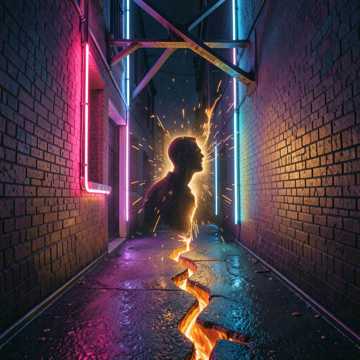 后巷柏油路裂了