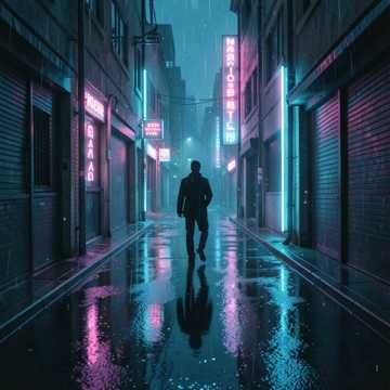 霓虹雨巷