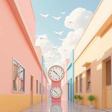 纸飞机穿过弄堂