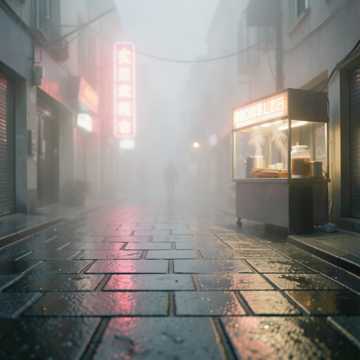 石板路上的豆浆雾