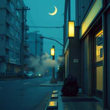 驿站灯还亮着