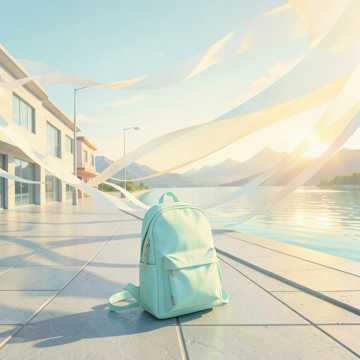 背包染了晴空蓝