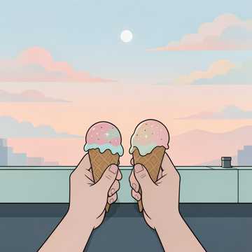 甜筒融化的夏天