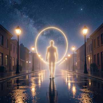 街灯与星