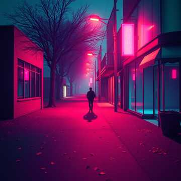 霓虹熄火的街道