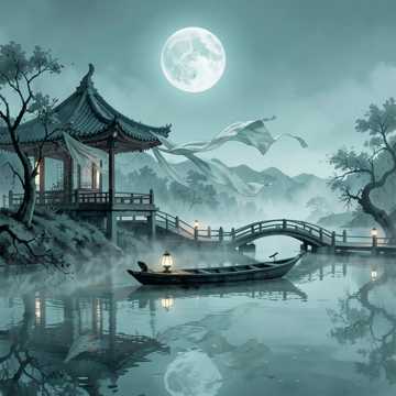 幽梦檐角月