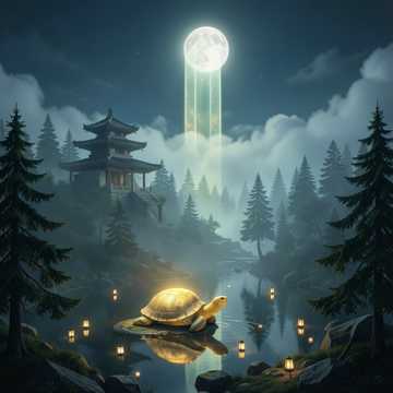 金龟望月