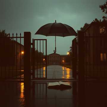 校门大雨