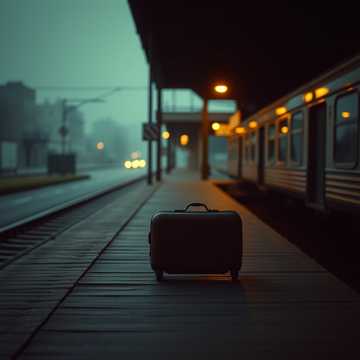 行李箱轮子碾过夜