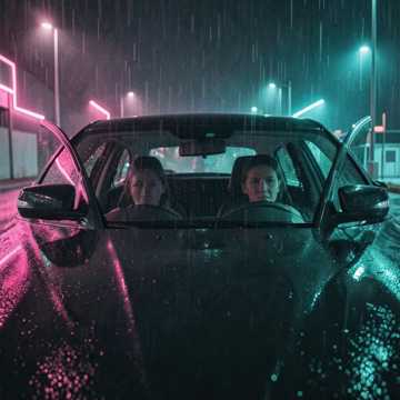 雨后停车场