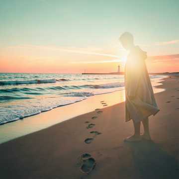 海风抹去的脚印