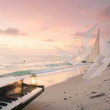 暮色浅湾与潮声信