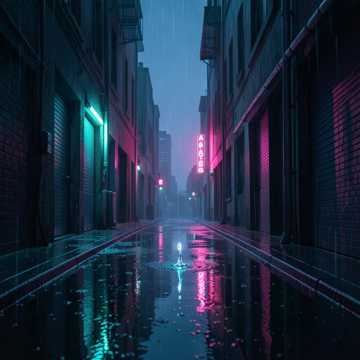 霓虹震落雨
