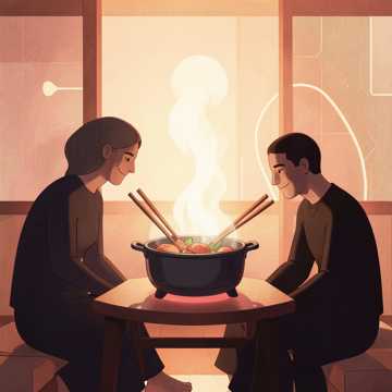 火锅边围坐的人