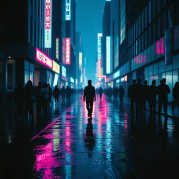 霓虹下落单者