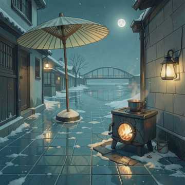 青瓦落雪