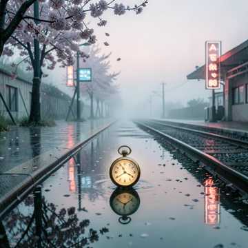 停摆的月台钟