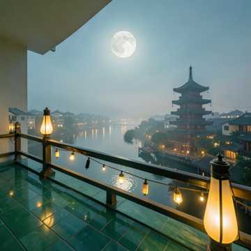 琉璃檐角挑星河