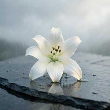 雨后的百合花