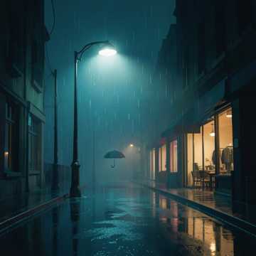 淋雨的街灯