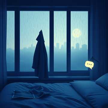 雨丝在玻璃上爬