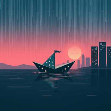 碎星银河折成纸船