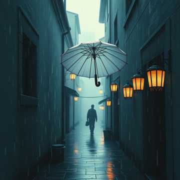 烟雨旧伞