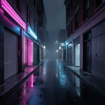 霓虹照着空影