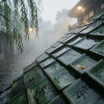 烟雨染青瓦