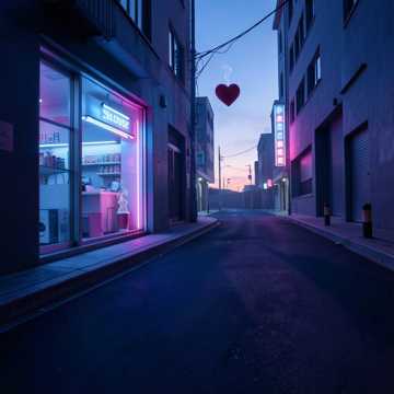 霓虹拉长影子