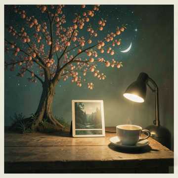 桃树下的夜