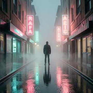霓虹街头独自坚强