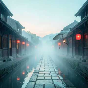 烟雨向远山