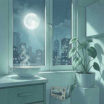 窗口飘着半盏月光