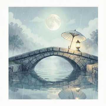 烟雨洗古砚