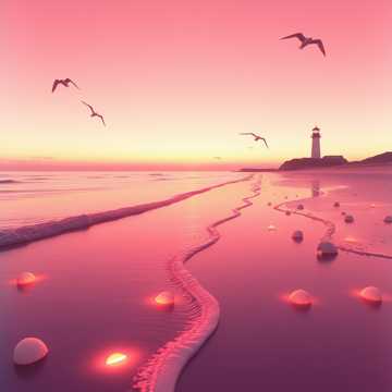 浪花踩着落日