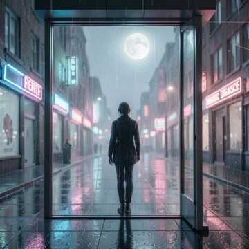 玻璃橱窗的倒影