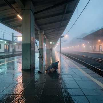 雨后车站