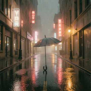 雨伞忘了收