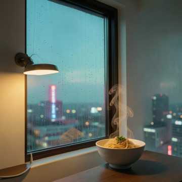 屋檐听雨人