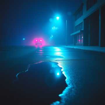 路灯下的水洼