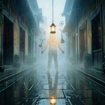 檐下雨